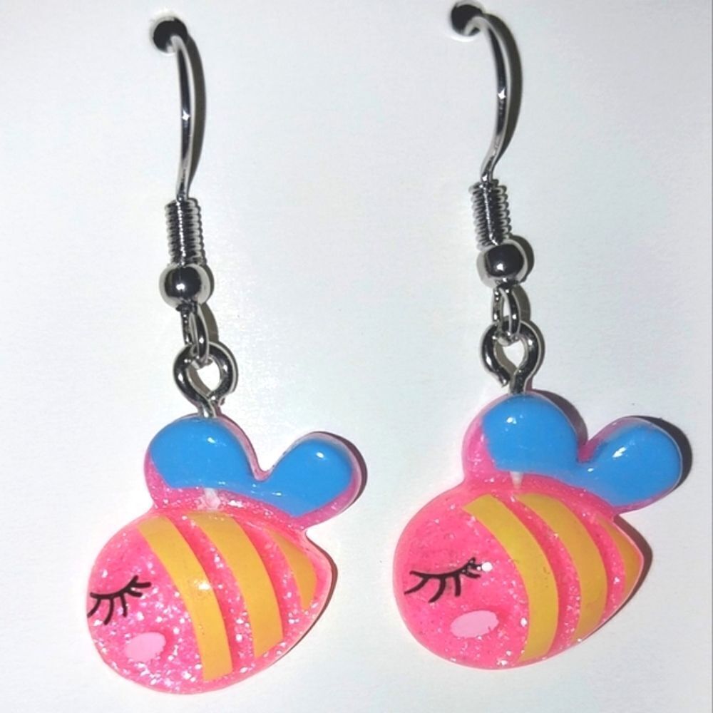 Pink Fish Super Cute  Kids Fashion Earrings For Adults And Kids